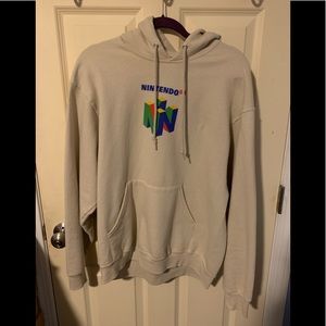Nintendo 64 Beige Hoodie Size Large Urban Outfitters